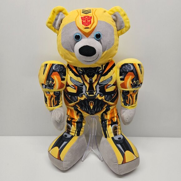 Build a Bear Transformers Bumblebee Masked Teddy Bear 16" Plush Stuffed Animal - Picture 1 of 7